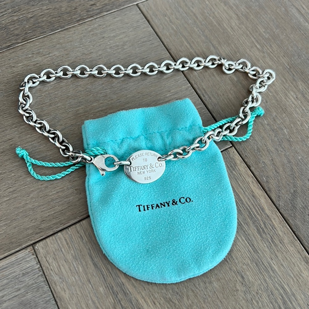 Return to Tiffany oval tag necklace